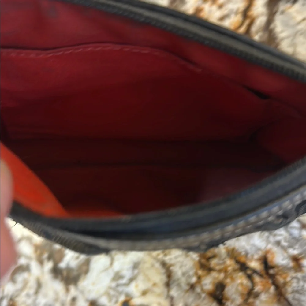 Coach Black Wristlet with Silver LOVE Print, upstyled